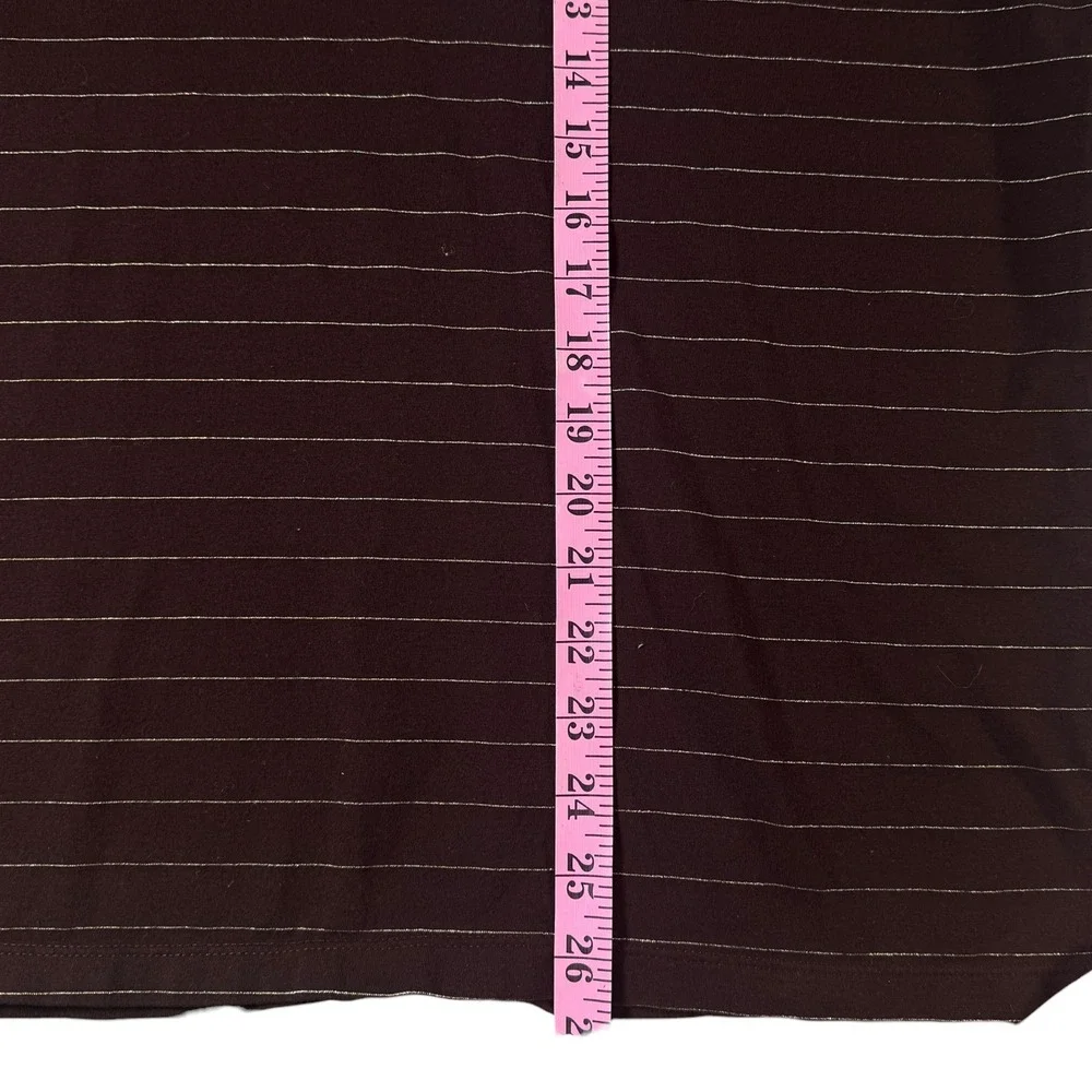 VTG Talbots Top Women's 3X Brown Gold Stripes Long Sleeve Tee Turtleneck Vintage